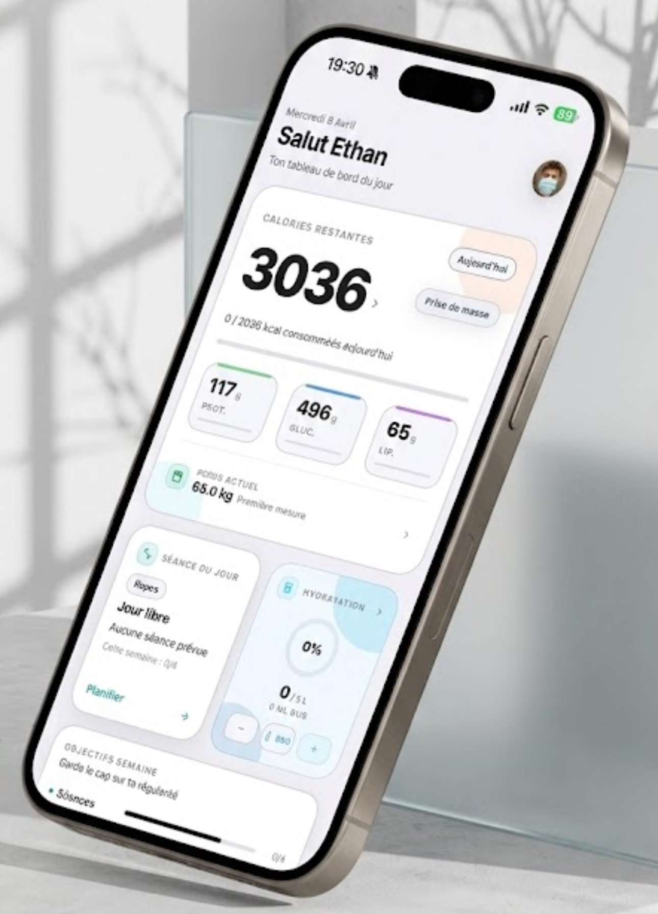 Visuel App Store Elyra présentant l’écran d’accueil.
