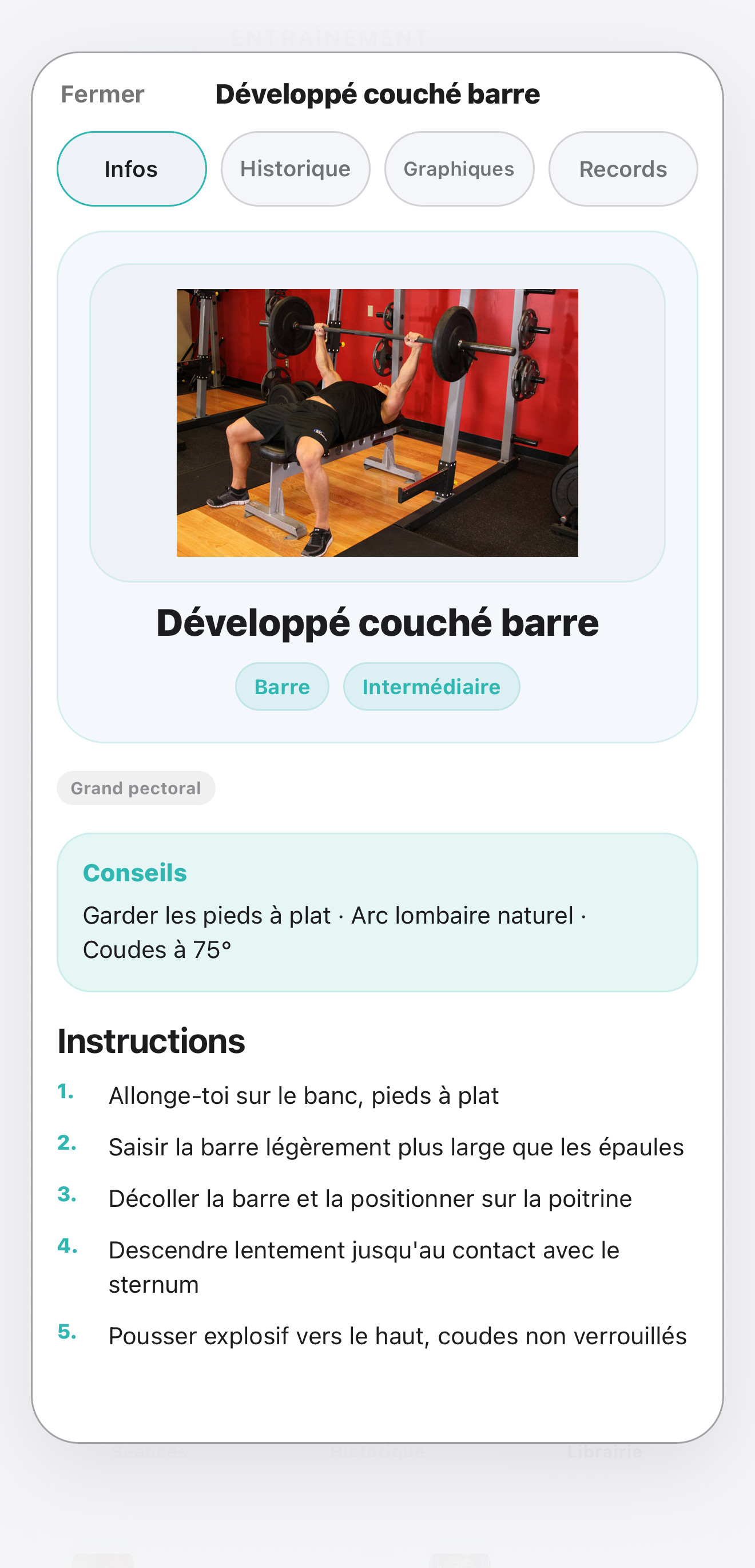 Aperçu d'une fiche exercice dans Elyra.