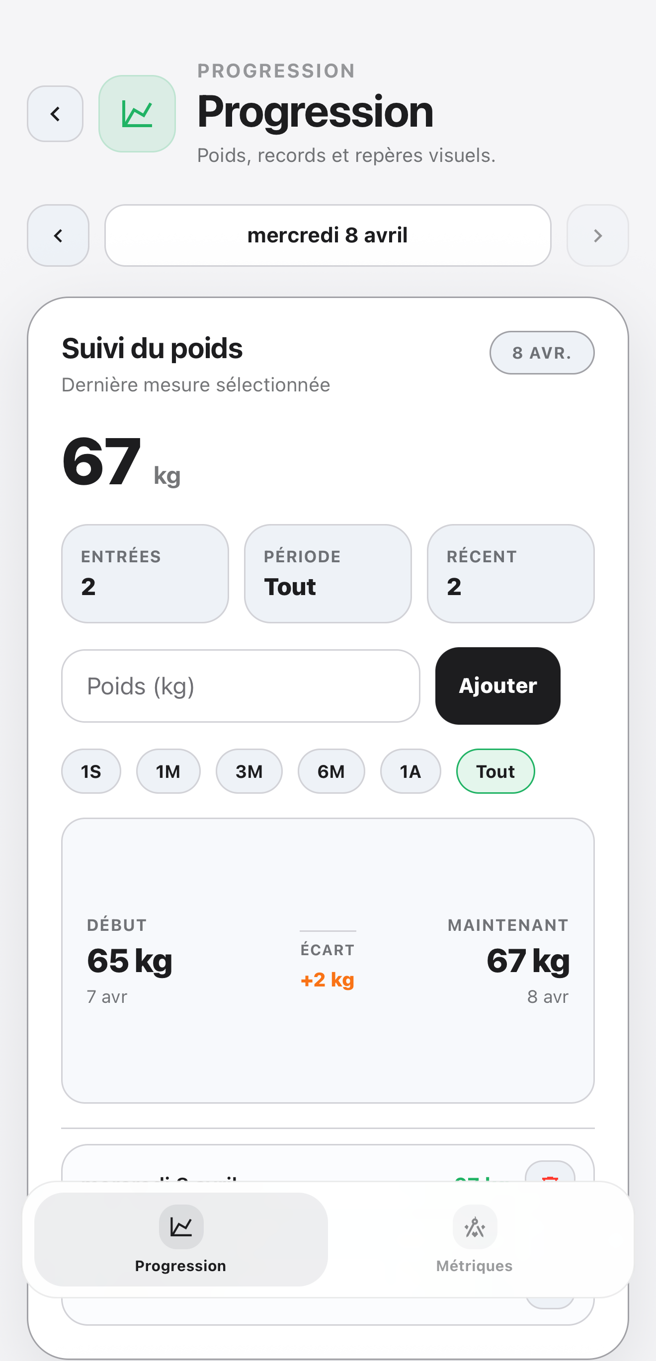 Aperçu détaillé de la progression dans Elyra.